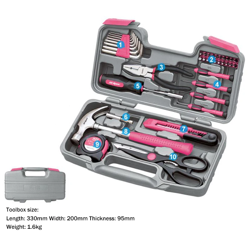 Power Tools Pink - Set di utensili manuali rosa Kit