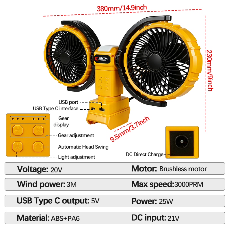 Ventilatore Portatile a Doppia - Power Tools Wood recensione e prezzo